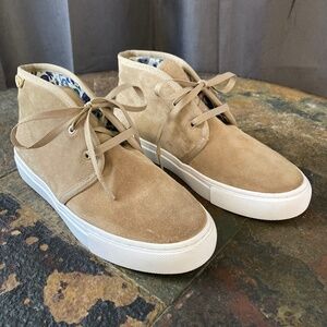 =^.^= Tory Burch Tan Suede Iggy High Top Modern Luxe Casual Sz 5.5